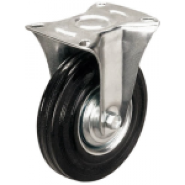 Неповоротное стальное колесо с черной резиной