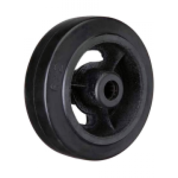 Чугунное колесо без кронштейна с литой черной резиной